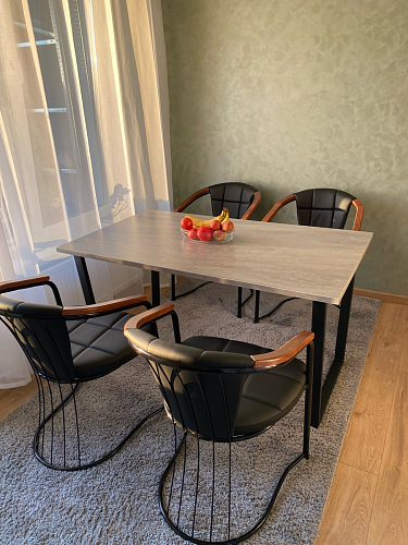 Стол Лота Лофт 120 32 мм бетон / черный матовый фото покупателя 125