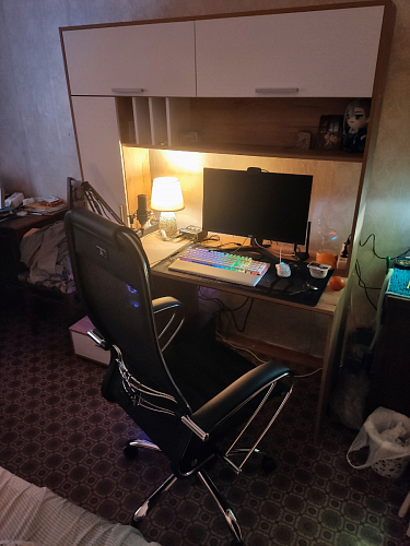 Письменный стол Лайт 03.243 дуб золотой (craft) / белый премиум фото покупателя 147