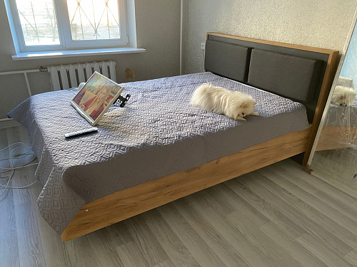 Двуспальная кровать Клауд 160х200 парящая дуб крафт золотой / антрацит фото покупателя 391