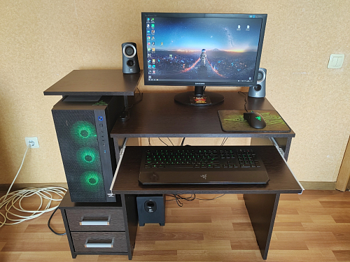 Стол компьютерный Джаз-24 правый белый фото покупателя 36