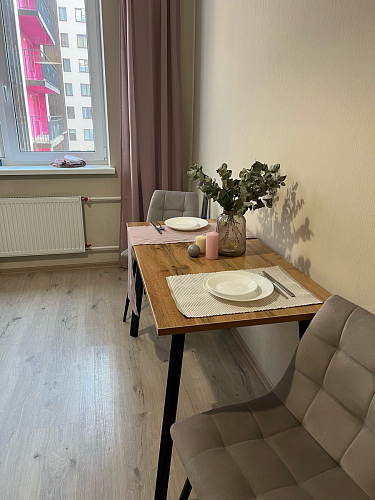 Стол Тринити Лофт 120 32 мм бетон / черный матовый фото покупателя 103