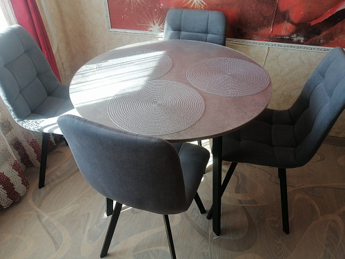 Стул на металлокаркасе Чилли К черный / зеленый фото покупателя 313