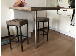 Барный стул Лофт кожзам темно-серый / черный матовый фото покупателя 253