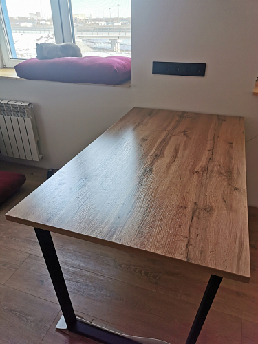 Стол Лота Лофт 140 25 мм черный матовый / бетон фото покупателя 938