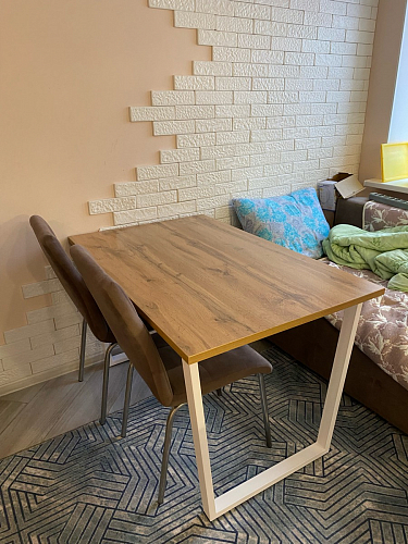 Деревянный стол Лота Лофт 140х80 дуб крафт табачный / черный матовый фото покупателя 365