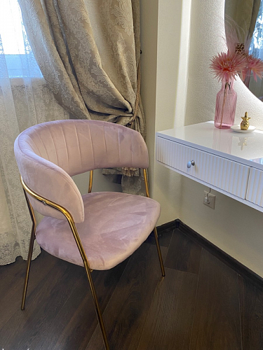 Стул на металлокаркасе Kamelia 1 wine red / gold фото покупателя 2