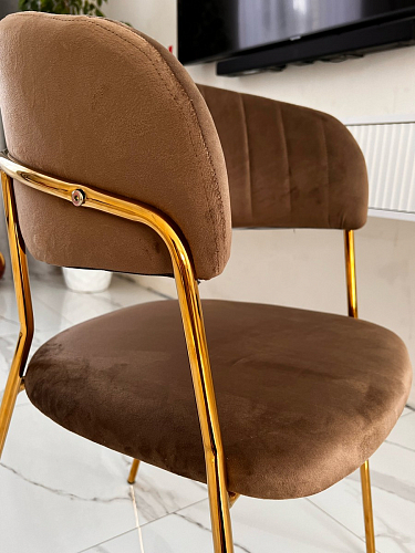 Стул на металлокаркасе Kamelia зеленый / золото фото покупателя 47