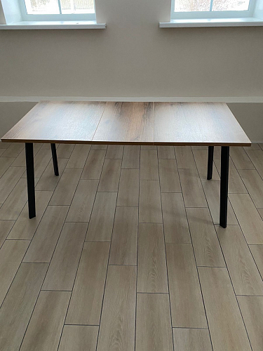 Стол раскладной Колон Лофт 120 32 мм дуб галифакс табако / черный матовый фото покупателя 57