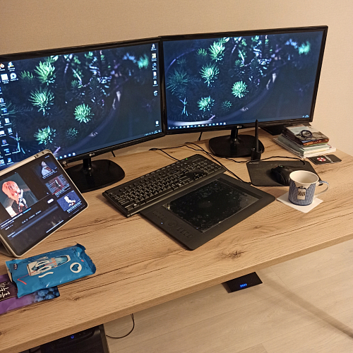 Стол Тринити Лофт 140 25 мм дуб делано темный / белый фото покупателя 7