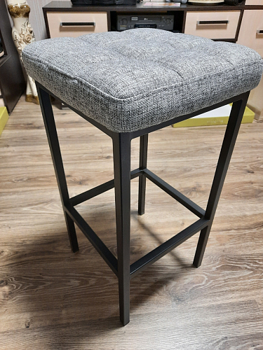 Барный стул Лофт кожзам темно-серый / черный матовый фото покупателя 211