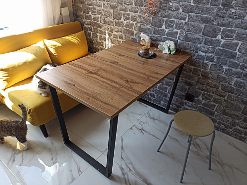 Деревянный стол Лота Лофт 140х80 черный матовый / бетон светлый фото покупателя 870