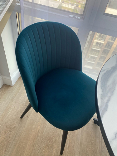 Стул на металлокаркасе Gabi 1 light blue / black / gold фото покупателя 446