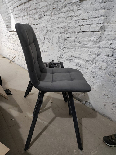 Стул на металлокаркасе Чилли К светло-серый велюр / черный каркас фото покупателя 246