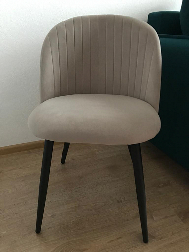 Стул на металлокаркасе Gabi dark beige / black / silver фото покупателя 668