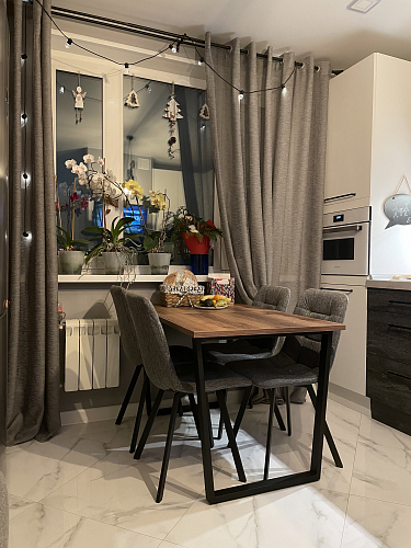 Деревянный стол Лота Лофт 140х80 черный матовый / бетон светлый фото покупателя 825