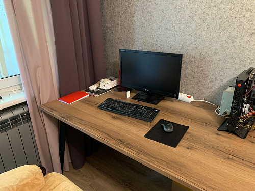 Стол Тринити Лофт 120 32 мм дуб галифакс табако / черный матовый фото покупателя 475