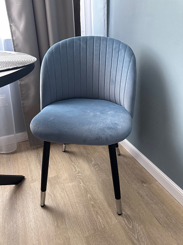 Стул на металлокаркасе Gabi 1 light blue / black / gold фото покупателя 644