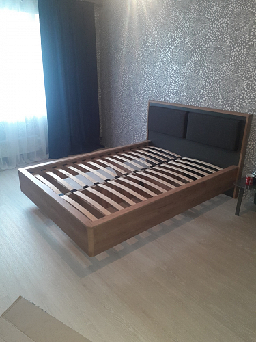 Двуспальная кровать Клауд 160х200 парящая дуб крафт золотой / антрацит фото покупателя 310