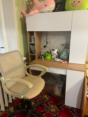 Письменный стол Комфорт 12.71 дуб золотой craft / белая аляска  - Уцененный экземпляр фото покупателя 45