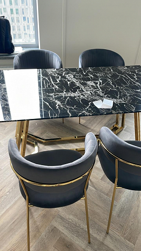 Стул на металлокаркасе Kamelia голубой / голубой / золотой фото покупателя 7