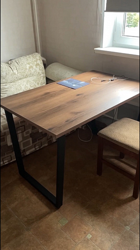 Деревянный стол Лота Лофт 140х80 черный матовый / бетон светлый фото покупателя 694