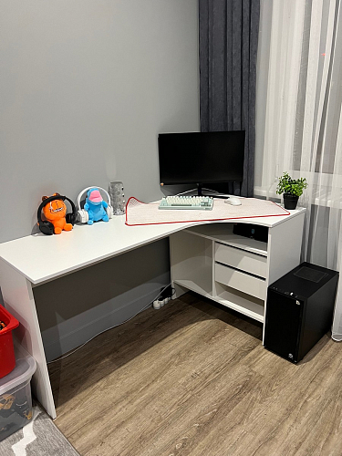 Письменный стол СПм-25 левый белый  - Уцененный экземпляр фото покупателя 73