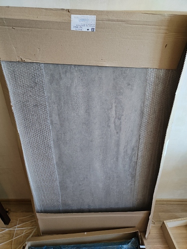 Стол Тринити Лофт 120 32 мм бетон / черный матовый фото покупателя 427