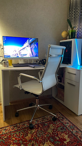 Компьютерное кресло Reus черная сетка / хром фото покупателя 63