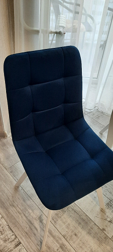 Стул на металлокаркасе Чилли синяя ткань / белый фото покупателя 1073