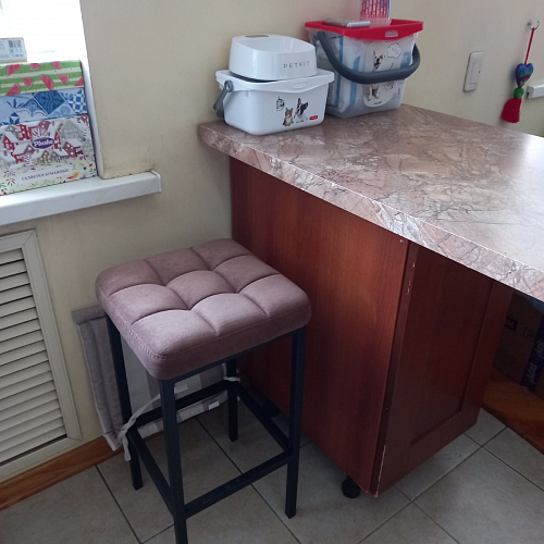 Барный стул Лофт микровелюр катания блэк / черный матовый фото покупателя 45