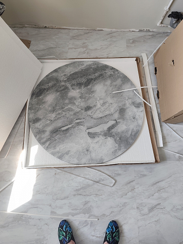 Стеклянный стол Норфолк 100 золото фото покупателя 22