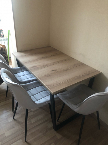 Стол Тринити Лофт 140 25 мм дуб делано темный / белый фото покупателя 115