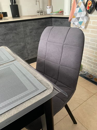 Стул на металлокаркасе Чилли К светло-серый велюр / черный каркас фото покупателя 525