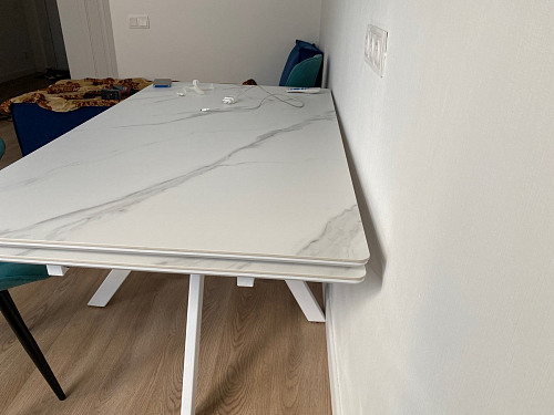 Керамический стол Вилли 140(200)х80 серый мрамор larka grey / черный фото покупателя 66