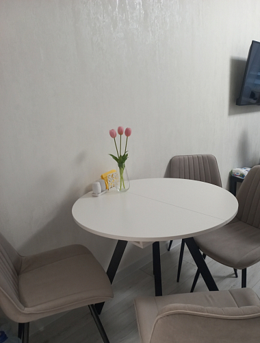 Стул на металлокаркасе Седа 360 К латте (velutto 08) / белый фото покупателя 68