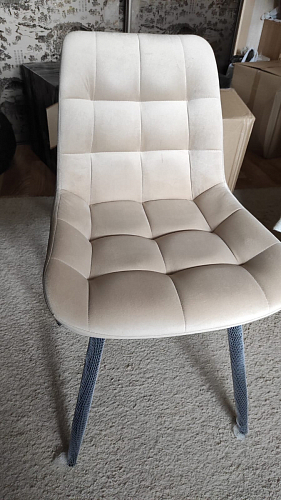 Стул на металлокаркасе Челси коричневый велюр (california 238) / белый фото покупателя 16