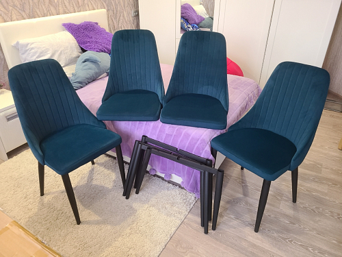 Стул на металлокаркасе Kora dark gray / black фото покупателя 355