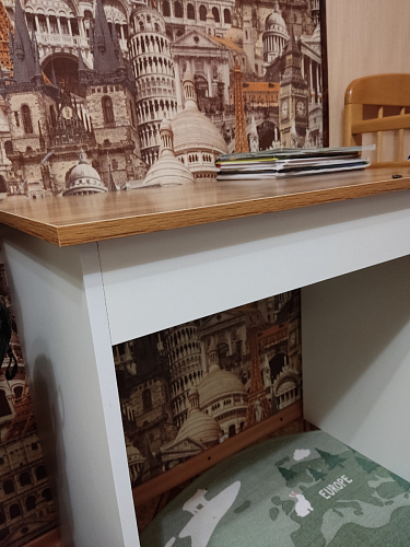 Письменный стол Сантия 120 дуб вотан / белый фото покупателя 3