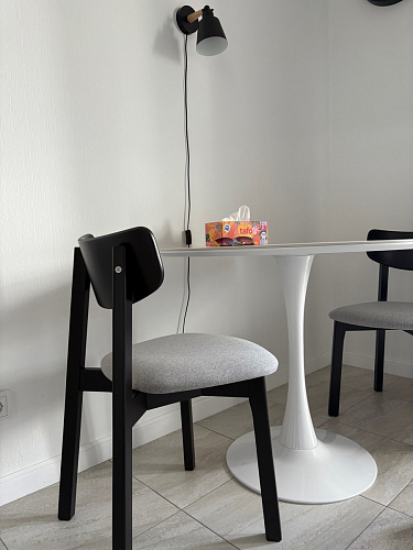 Стол Тулип 90х73 белый мрамор / золото фото покупателя 84