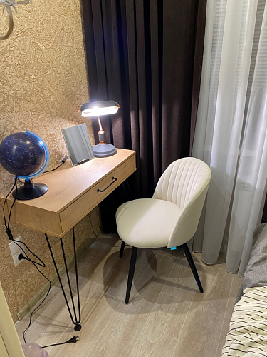 Стул на металлокаркасе Gabi dark beige / black / silver фото покупателя 218