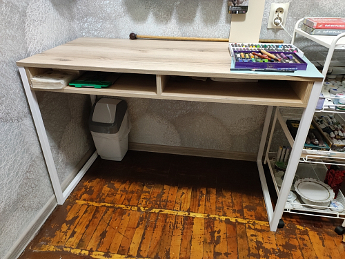 Письменный стол Леон Лофт черный матовый / дуб вотан фото покупателя 155