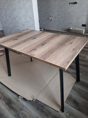 Стол раскладной Колон Лофт 120 32 мм дуб галифакс табако / черный матовый фото покупателя 165