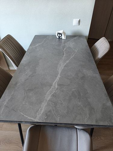 Керамический стол Вилли 140(200)х80х75 черный мрамор shakespeare black / черный фото покупателя 23