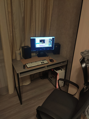 Письменный стол Леон Лофт черный матовый / дуб вотан фото покупателя 56