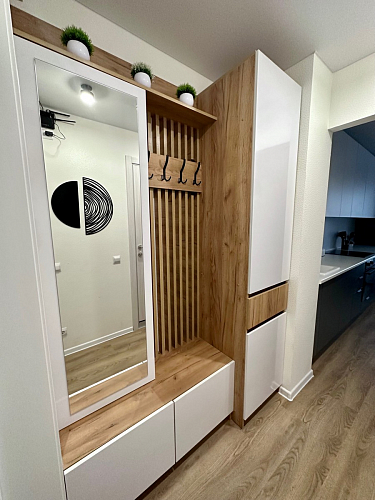 Модульная прихожая Молд комплектация 3 дуб крафт золотой / серый графит фото покупателя 6