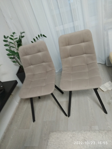 Стул на металлокаркасе Чилли синяя ткань / белый фото покупателя 920