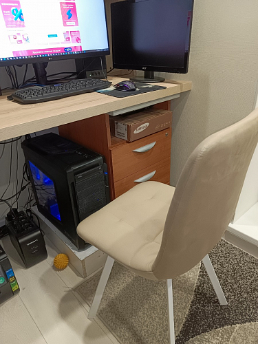 Стул на металлокаркасе Чилли К светло-серый велюр / черный каркас фото покупателя 183