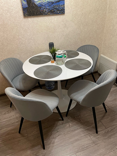 Стул на металлокаркасе Gabi 1 light blue / black / gold фото покупателя 5