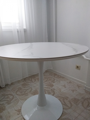 Стол Тулип 90х73 дуб вотан / белый фото покупателя 9