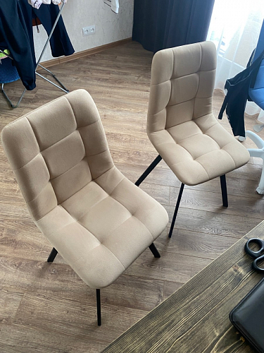 Стул на металлокаркасе Чилли К светло-серый велюр / черный каркас фото покупателя 205